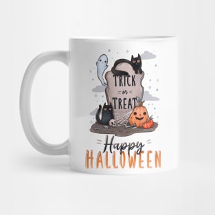 Happy Halloween with cats and pumpkins Mug